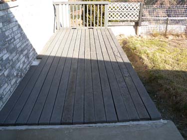 A composite deck flaking due to delamination.